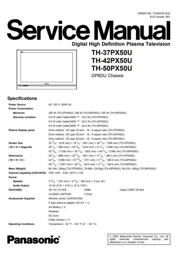 GP8DU_TH-37PX50U, TH-42PX50U, TH-50PX50U